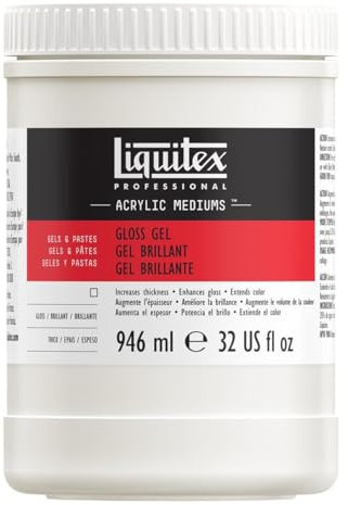 Liquitex 5732 Professional Glanz Gel Medium für Acrylfarben, erhöht von Acryl Farbbrillianz, den Glanz und die Transparenz - 946ml Topf, Transparent