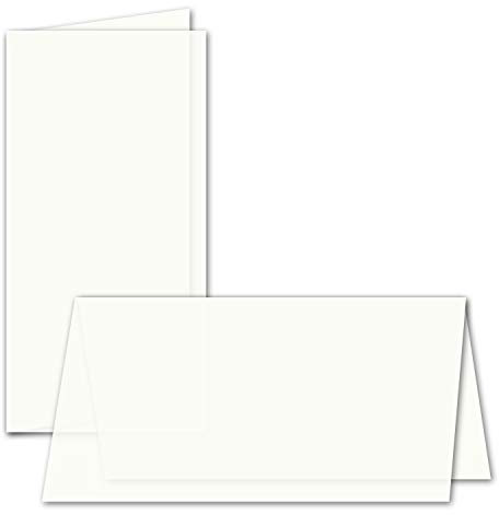 50x faltbares Einlege-Papier für DIN Lang Doppelkarten transparent-weiß 205x205 mm (205x102 mm gefaltet) hochwertig Papier - GUSTAV NEUSER