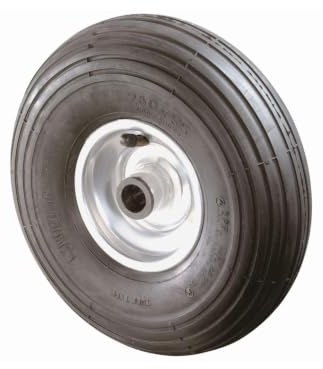 Luftrad 400 mm mit Stahlfelge von tergato | Schubkarrenrad mit Wellenlager | Ersatzrad belastbar bis 150 kg