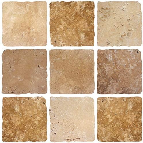 LPS Self Adhesive Wall Tiles Stickers - 10 PCS brown stone cream Moroccan Mosaic Style Kitchen Wall Art DIY Tiling Traditional Vintage Design self-adhesive wall art decor transfers- Bathroom backsplash kitchen splashbacks floral decals Peel And Stick Tile Paint Stick on Tiles (new brown)