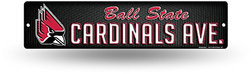 Rico Industries Rico HSN200502-Ball State Straßenschild aus Kunststoff, Team-Farbe, 3.75 x 16-