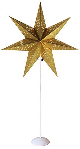 Standleuchte Stern Dot Star on base Material : Metall/Papier, Farbe gold ca. 95 cm x 53 cm