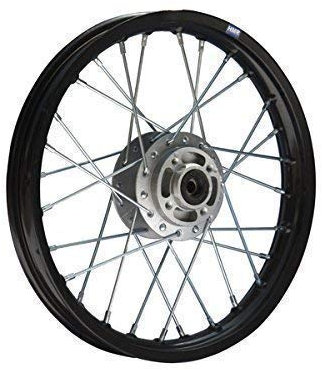 HMParts Alu Felge 14 Zoll vorne Eloxiert Geeignet für fast alle Modelle mit 12 mm Achse Dirt Bike, Pit Bike, XMOTOS, MotoCross (Schwarz)