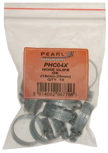 Pearl PHC04X Size O x 25mm Hose Clips (Pack of 10)