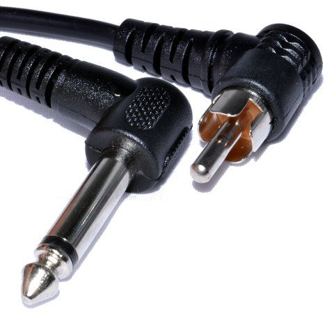 kenable 6.35mm Mono Jack Plug to RCA Male Plug Right Angle Audio Cable 1m [1 metres]