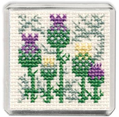 Fridge Magnet Scottish Cross Stitch Kit 'Scottish Thistle' by Textile Heritage