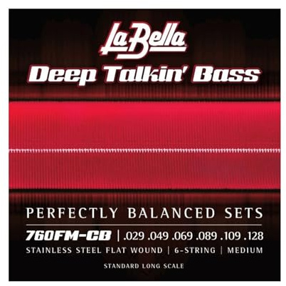La Bella 760FM-CB Deep Talkin' Stainless Steel Flat Wound - Medium, Bass Guitar String 29-128