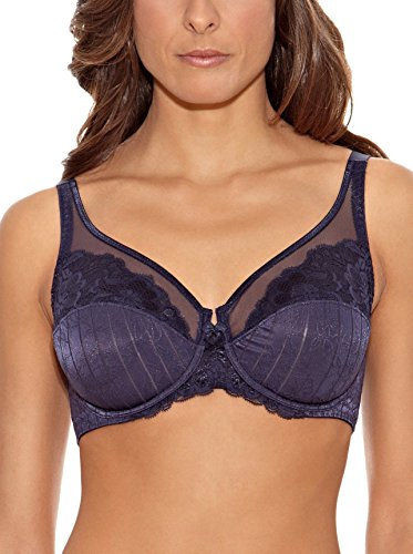 Selene, Reggiseno Contenitivo Donna in Pizzo, con Ferretto e Senza Imbottitura, Collezione Mariluz, Colore Blu, Taglia 4C