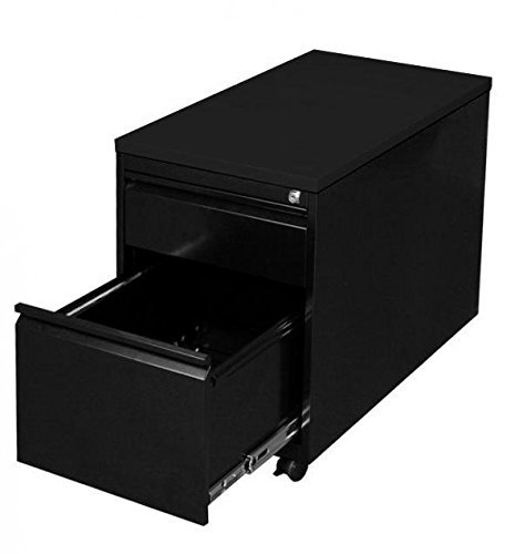 Lüllmann Büro Rollcontainer komplett montiert mit Hängeregister für DIN A4 Hängemappen 62x46x80cm (HxBxT) Bürocontainer schwarz 505311