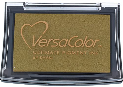 Tsukineko Versacolor Almohadilla de Tinta, Verde Caqui, 4 x 4 cm