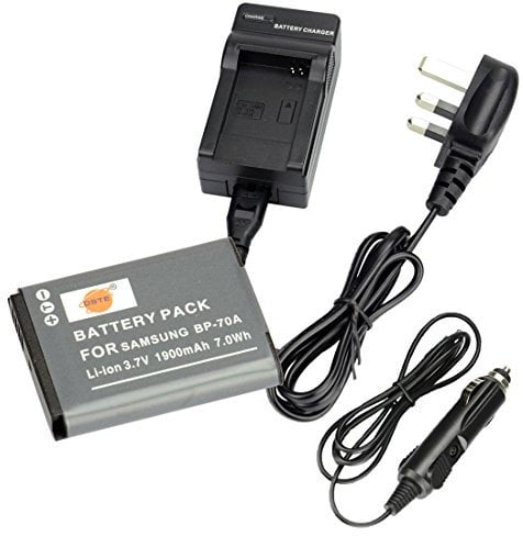 DSTE® BP70A Replacement Li-ion Battery + Charger DC97U Compatible with Samsung BP-70A, EA-BP70A, ST150F, ST6500, SL605, SL630, TL205, WB35F, WB50F, WP10, AQ100, DV150F, ES80, MV800, PL201 Cameras