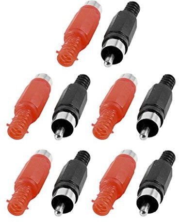 sourcing map Tri-Color souder Prise RCA mâle et Adaptateur Audio vidéo Prise Lot de 10