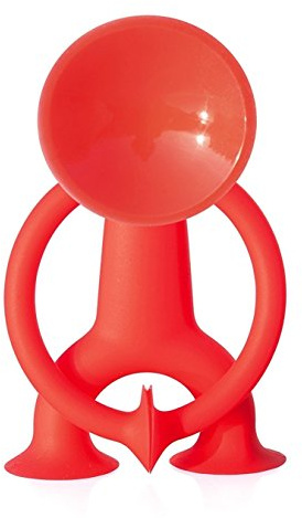 MOLUK Oogi Stretchy Silicone Character Toy for Toddlers & Kids, Flexible Suction Action Figure for Open-Ended Imaginative Play, BPA-Free Swiss Design Toy Encouraging Creativity, Red