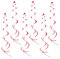 Oblique Unique® Deckenhänger 6 Stück Spiral Girlanden - Farbe wählbar (Rot)