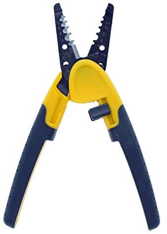 Ideal Electrical 45-718 Kinetic Super T-Stripper - 6-14 AWG Solid, 8-16 AWG Stranded, Wire Stripper w/Thumb Rest, Plier Nose, Slide Lock, Textured Grips