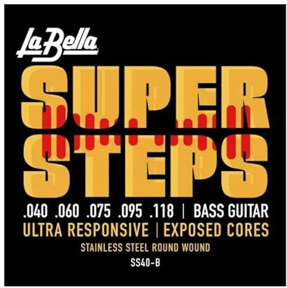 Labella SS40 Super-Steps-Serie, Saitensatz für Bassgitarre Extra Light 40/118