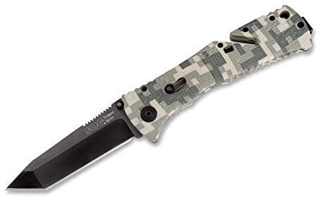 SOG Unisex – Erwachsene Trident Digi Camo Tanto Taschenmesser, Grün, 21,6 cm