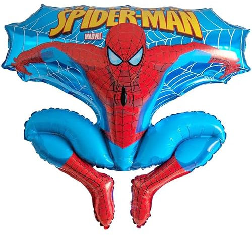 Toyland® 78 cm (31 Zoll) Folienballons in Form eines springenden Spider-Man-Charakters – Partyballons für Kinder (blau)