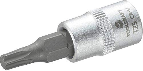 TOOLCRAFT T25 816083 T-Profil Steckschluessel-Bit-Einsatz T 25 1/4 (6.3 mm), 3 Stück