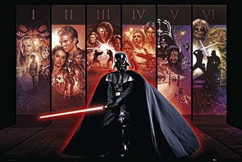 Star Wars Poster - Szenen aus den Episode I - VI - Hexalogie - Krieg der Sterne (91,5 x 61 cm) + Ü-Poster