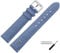 MARBURGER Uhrenarmband 16mm Leder Blau Silber Alligator Prägung Mit Naht - Montage Set 5281653000120