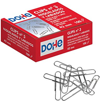 MTL 100er Pack vernickelte Büroklammern, Clips 42 mm