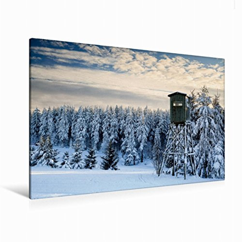 Premium Textil-Leinwand 120 x 80 cm Quer-Format Winterliches Erzgebirge Holzhau | Wandbild, HD-Bild auf Keilrahmen, Fertigbild auf hochwertigem Vlies, Leinwanddruck von Gerhard Aust