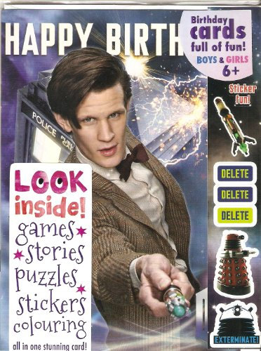 Doctor Who - Carte d’anniversaire multi-activités avec Matt Smith et le Tardis (mini BD, puzzles et autocollants à l’intérieur)
