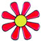 Pin's en métal émaillé motif marguerite hippie Flower Power Love Luv Peace Free Rouge