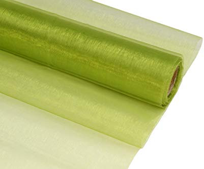 Creativery 9m Rolle Organza 16cm olivgrün Olive // Tischläufer Deko Stoff Band Hochzeit Tisch Schleifenband Floristik