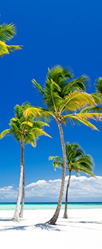 Melis-Folienwerkstatt Tür-tapete Tür-Poster selbstklebend – Palmen am Strand Urlaub Südsee Karibik – 90x205cm - Foto-tapete Tür-Folie – T00014-1-teilig