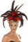 NET TOYS Burlesque Kopfschmuck schwarz-rot Rio Feder Haarband Can Can Showgirl Federhut Tänzerin Federnschmuck Kopfband Brasilien Haarschmuck