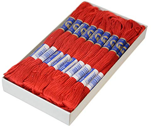 24 Docken Stickgarn je ca. 8m / Sticktwist 100% Baumwolle Stickerei verschiedene Farbwahl, Farbe :3292 rot