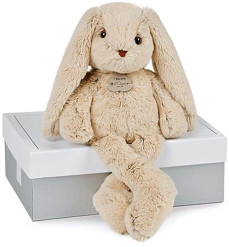 Histoire d'Ours - Peluche Lapin Beige - Copains Calins - Boîte Cadeau - Taille 40 Cm - Douce et Mignonne - Doudou Idée Cadeau de Naissance, Noël ou Anniversaire pour Fille et Garçon - HO2431