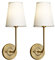 Yosoan Wandlampe Beige Trichter Stoffschirme Wandleuchte Einfache Moderne Mode Kreative Wandleuchte mit Stoffschirme (2 Stücke antike Farbe)