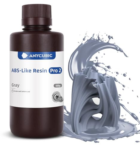 ANYCUBIC ABS-Like Resin Pro 2, 3D Drucker Resin mit erhöhter Festigkeit und Zähigkeit, Hoher Präzision und Geringe Schrumpfung, Weitgehende Kompatibilität mit allen Resin 3D Druckern (Grau,500g)
