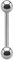 eeddoo Piercing Stab Barbell Silber Titan Gewinde: 1,6 mm Länge: 18 mm 5 mm