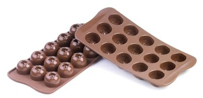 silikomart | SCG03 Moule en Silicone pour chocolats IMPERIAL, antiadhésif, 15 chocolats, paquet de 1 moule pour sucreries, Easy Choc 3D, Ø 28 h 20 mm, Made in Italy