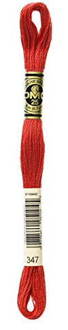 DMC 117-347 Mouline Stranded Cotton Six Strand Embroidery Floss Thread, Dark Salmon, 8.7-Yard