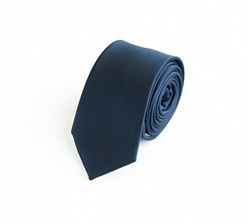 Fabio Farini - Herren Krawatte 6cm Breite einfarbig - elegante Unifarben Männer Schlipse für Arbeit Business Anzug Büro Blau Nachtblau