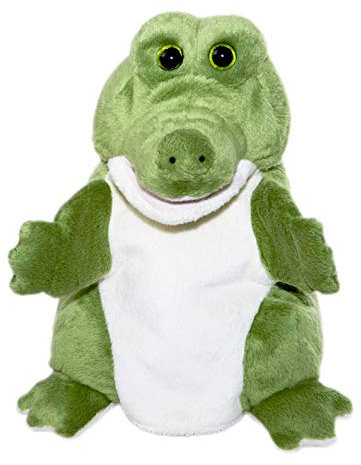 Bauer Spielwaren Theatrello Handpuppe Krokodil: Kuscheltier für Puppentheater und Lernspiele, waschbar, grün (11832), M