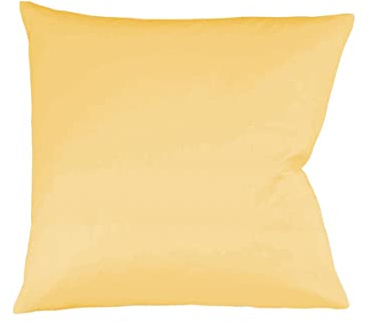 fleuresse Uni-Colours Kissenbezug, Mako-Satin, 100% Baumwolle, Oekotex Standard 100, mit Reißverschluss, 50 x 50 cm, Fb. Sonne