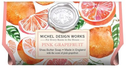 Michel Design Works Oversized Triple Milled Bath Soap Bar, Large, Pink Grapefruit, 8.7 Ounce by Michel Design Works