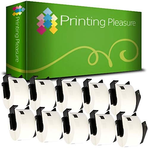 10 x DK11208 Adressetiketten kompatibel für Brother P-Touch QL-500 QL-570 QL-700 QL-720NW QL-800 QL-810W QL-820NWB QL-1100 QL-1110NWB | 38mm x 90mm | 400 Stück | Thermopapier mit Kunststoffhalter