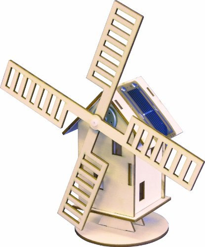 Solar powered wooden windmill kit