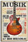 REINDERS Wandbild, Musik ist Leidenschaft, Hobbyraum, Poster, Wanddeko, Room Decor, Holz, Braun, 90x60cm