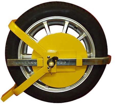 OnlineDiscountStore FULL FACE CAR CARAVAN TRAILER WHEEL CLAMP HIGH SECURITY DEADBOLT LOCK 13 14 15 WHEELS YELLOW