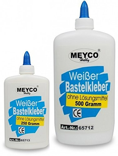 Bastelkleber 250g + 500g, weisser Bastelkleber, Meyco