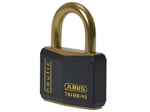 Abus 24728 Nautic Inox Series Cadenas en laiton avec passe partiel 8401 – massif – Noir