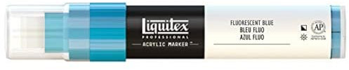Liquitex 4610984 Professional Paint Marker, Acrylmarker mit hochpigmentierte Acrylfarbe auf Wasserbasis für den Innenbereich & Außenbereich, breite Spitze - Blau fluoreszierend